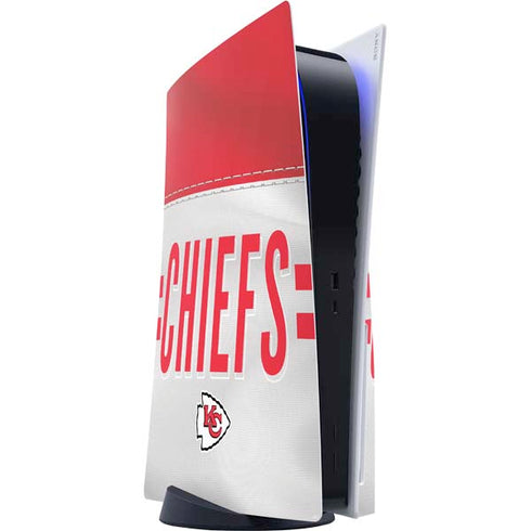 NFL Kansas City Chiefs White Striped PS5 Console Skin