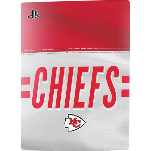 NFL Kansas City Chiefs White Striped PS5 Digital Edition Console Skin