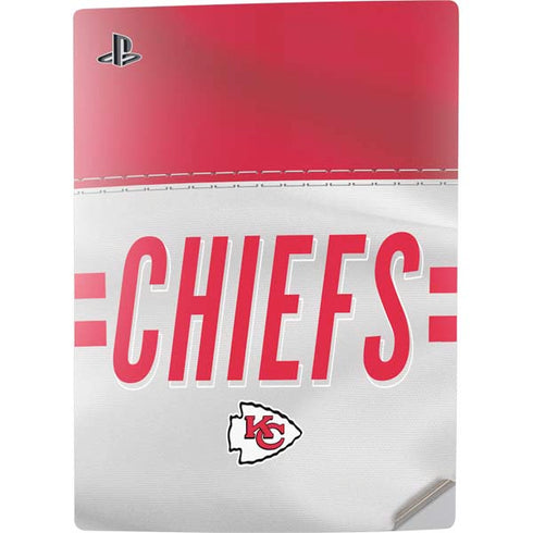 NFL Kansas City Chiefs White Striped PS5 Digital Edition Console Skin