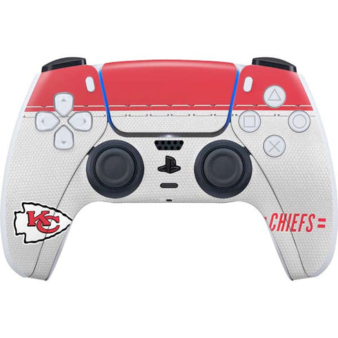 NFL Kansas City Chiefs White Striped PS5 Controller Skin