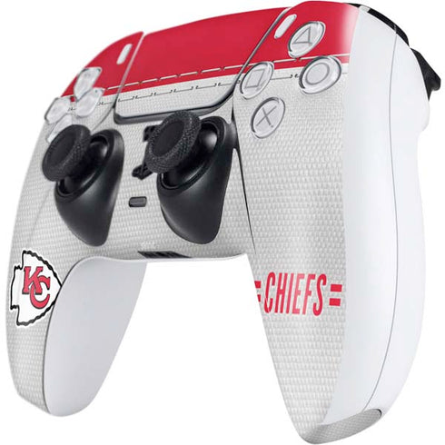 NFL Kansas City Chiefs White Striped PS5 Controller Skin