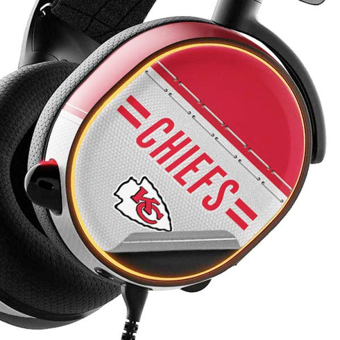 NFL Kansas City Chiefs White Striped SteelSeries Arctis 3 Skin