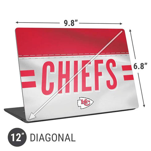 NFL Kansas City Chiefs White Striped Universal Laptop 12in (9.8 x 6.8in) Skin