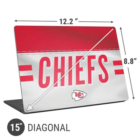NFL Kansas City Chiefs White Striped Universal Laptop 15in (12.2 x 8.8in) Skin