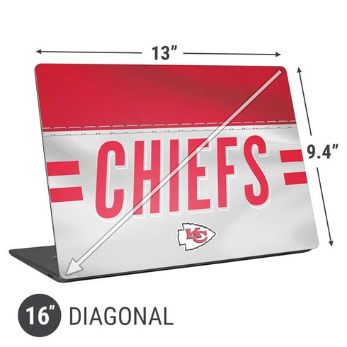 NFL Kansas City Chiefs White Striped Universal Laptop 16in (13 x 9.4in) Skin