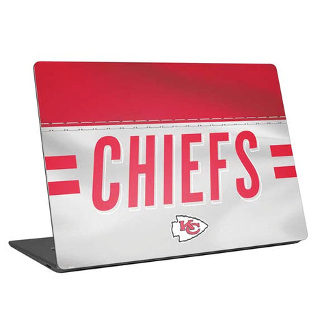 NFL Kansas City Chiefs White Striped Universal Laptop 16in (13 x 9.4in) Skin