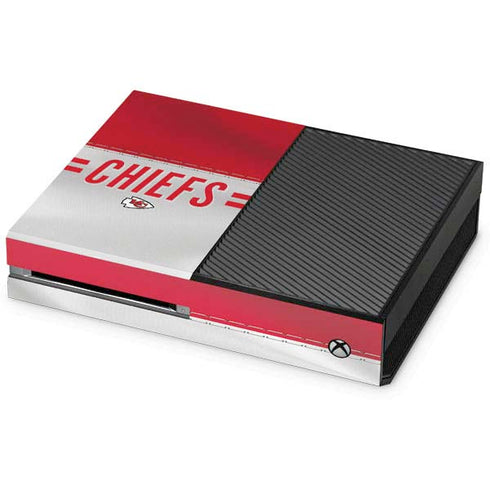 NFL Kansas City Chiefs White Striped Xbox One Console Skin