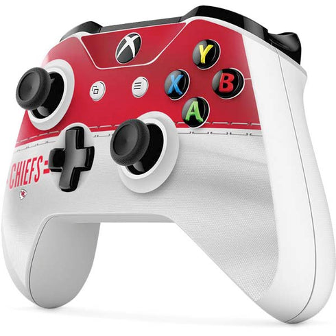NFL Kansas City Chiefs White Striped Xbox One S Controller Skin