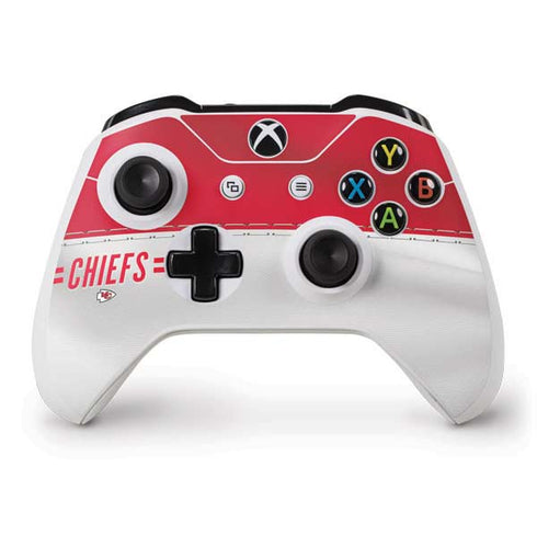 NFL Kansas City Chiefs White Striped Xbox One S Controller Skin