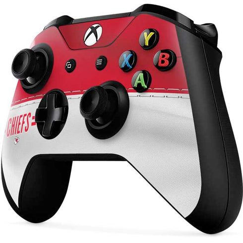 NFL Kansas City Chiefs White Striped Xbox One X Controller Skin