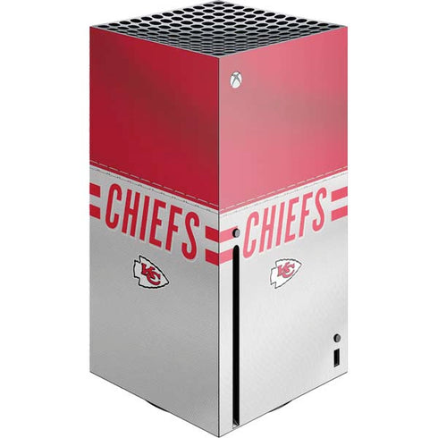 NFL Kansas City Chiefs White Striped Xbox Series X Console Skin