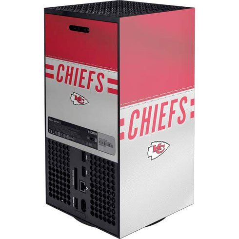 NFL Kansas City Chiefs White Striped Xbox Series X Console Skin