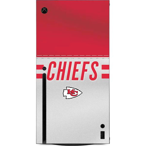 NFL Kansas City Chiefs White Striped Xbox Series X Console Skin