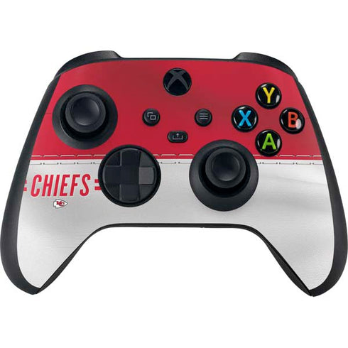 NFL Kansas City Chiefs White Striped Xbox Series X Controller Skin