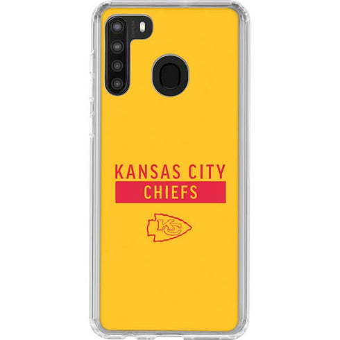 NFL Kansas City Chiefs Yellow Performance Series Galaxy A21 Clear Case