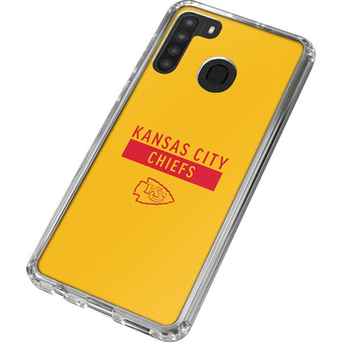 NFL Kansas City Chiefs Yellow Performance Series Galaxy A21 Clear Case