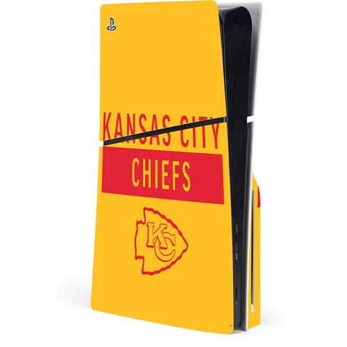 NFL Kansas City Chiefs Yellow Performance Series PS5 Slim Disk Console Skin