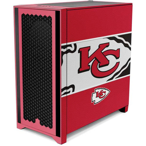 NFL Kansas City Chiefs Zone Block Corsair 4000D Tempered Glass Mid-Tower ATX Case Skin