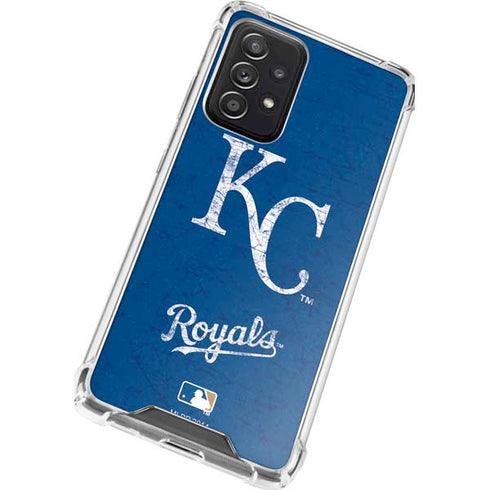 MLB Kansas City Royals - Solid Distressed Galaxy A52 5G Clear Case