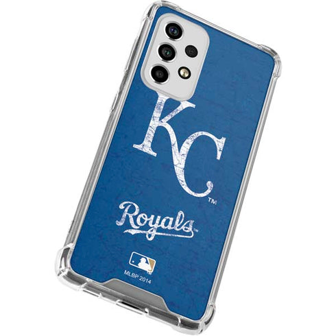 MLB Kansas City Royals - Solid Distressed Galaxy A53 5G Clear Case