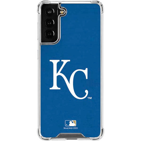 MLB Kansas City Royals - Solid Distressed Galaxy S21 FE Clear Case