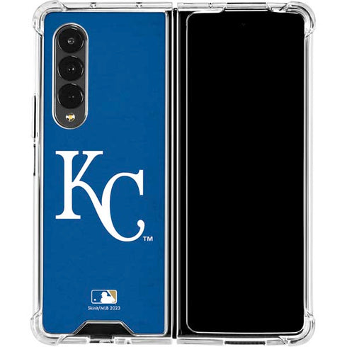 MLB Kansas City Royals - Solid Distressed Galaxy Z Fold4 5G Clear Case