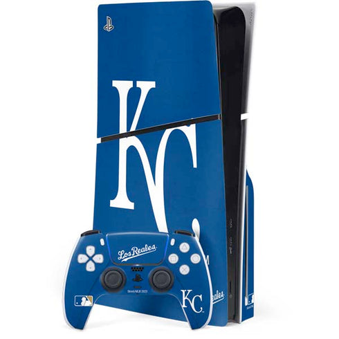MLB Kansas City Royals - Solid Distressed PS5 Slim Disk Bundle Skin