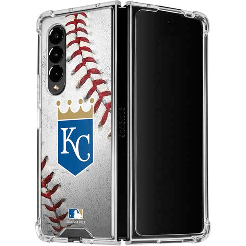 MLB Kansas City Royals Game Ball Galaxy Z Fold4 5G Clear Case