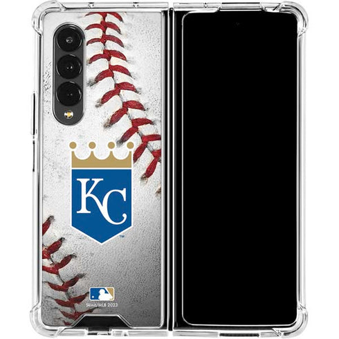 MLB Kansas City Royals Game Ball Galaxy Z Fold4 5G Clear Case