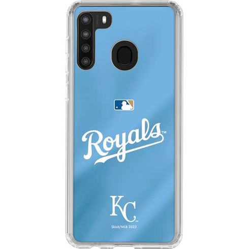 MLB Kansas City Royals Jersey Alternate Galaxy A21 Clear Case