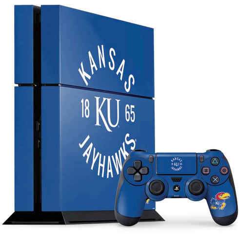 University of Kansas Jayhawks KY 1865 PS4 Console and Controller Bundle Skin