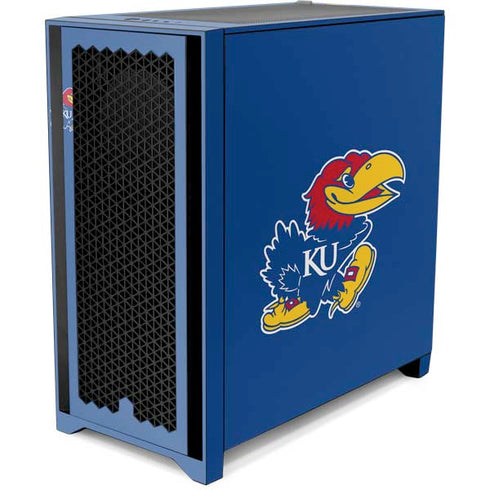 University of Kansas Jayhawks Mascot Outline Corsair 4000D Tempered Glass Mid-Tower ATX Case Skin