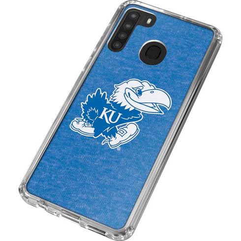 University of Kansas Jayhawks Mascot Outline Galaxy A21 Clear Case