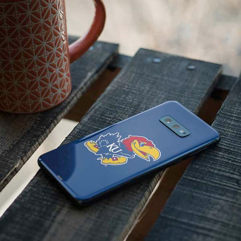 University of Kansas Jayhawks Mascot Outline Galaxy S10e Skin