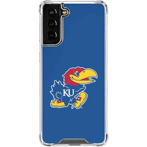University of Kansas Jayhawks Mascot Outline Galaxy S21 FE Clear Case