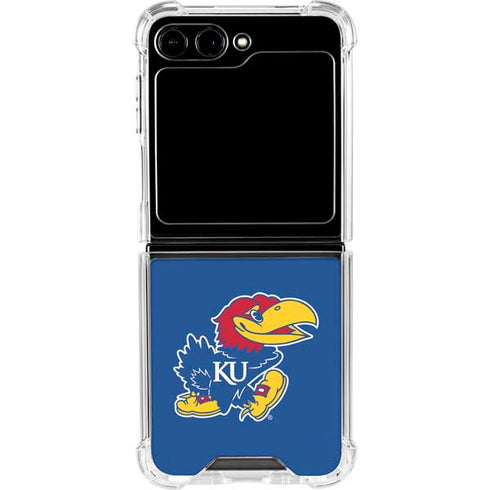 University of Kansas Jayhawks Mascot Outline Galaxy Z Flip5 5G Clear Case