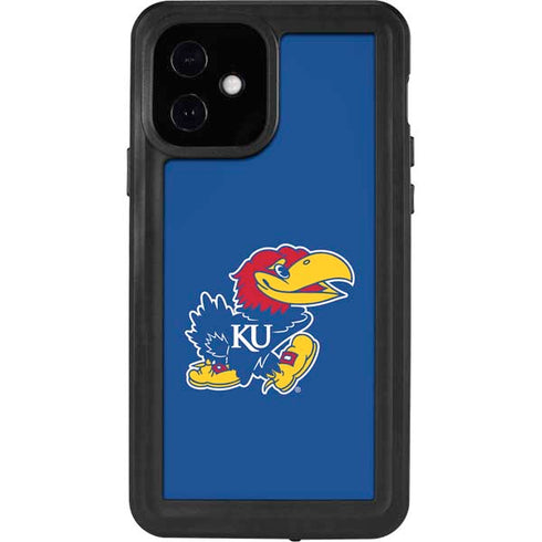 University of Kansas Jayhawks Mascot Outline iPhone 12 Waterproof Case