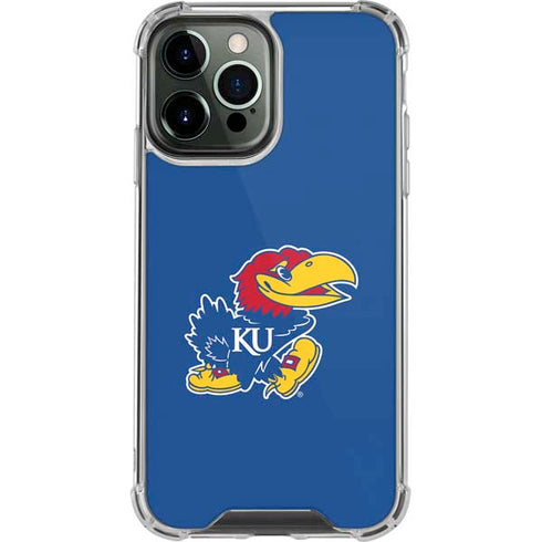 University of Kansas Jayhawks Mascot Outline iPhone 13 Pro Max Clear Case