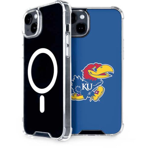 University of Kansas Jayhawks Mascot Outline iPhone 15 Plus MagSafe Case