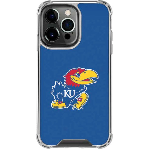 University of Kansas Jayhawks Mascot Outline iPhone 14 Pro Clear Case