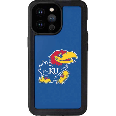 University of Kansas Jayhawks Mascot Outline iPhone 14 Pro Max Waterproof Case