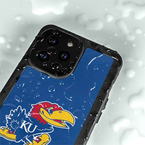 University of Kansas Jayhawks Mascot Outline iPhone 14 Pro Max Waterproof Case