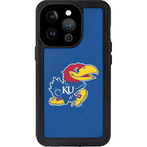 University of Kansas Jayhawks Mascot Outline iPhone 14 Pro Waterproof Case
