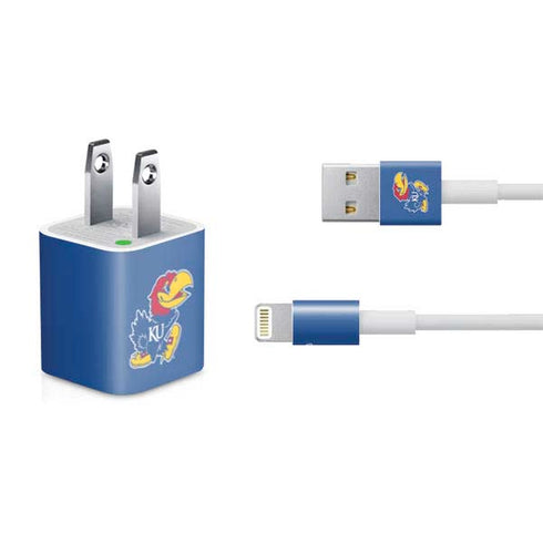 University of Kansas Jayhawks Mascot Outline iPhone Charger (5W USB) Skin