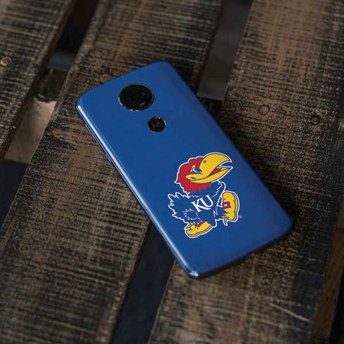 University of Kansas Jayhawks Mascot Outline Moto E5 Plus Skin