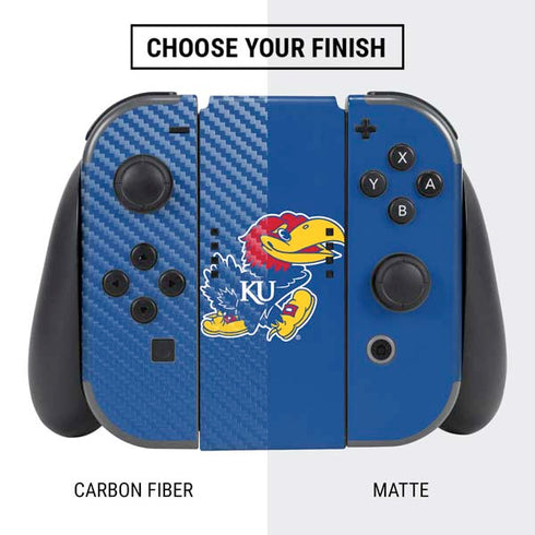 University of Kansas Jayhawks Mascot Outline Nintendo Switch Bundle Skin