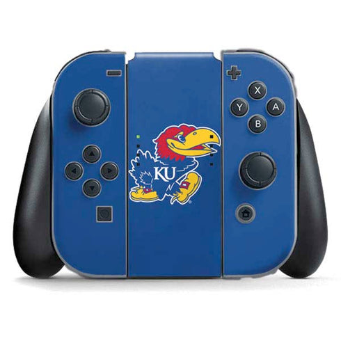University of Kansas Jayhawks Mascot Outline Nintendo Switch (2017-2021) Joy-Con Controller Skin