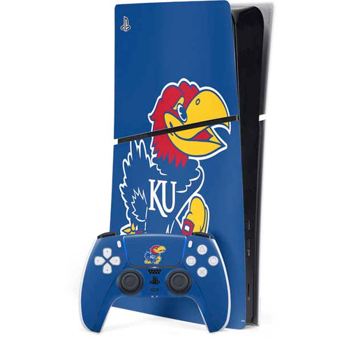 University of Kansas Jayhawks Mascot Outline PS5 Slim Digital Edition Bundle Skin