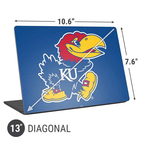 University of Kansas Jayhawks Mascot Outline Universal Laptop 13in (10.6 x 7.6in) Skin