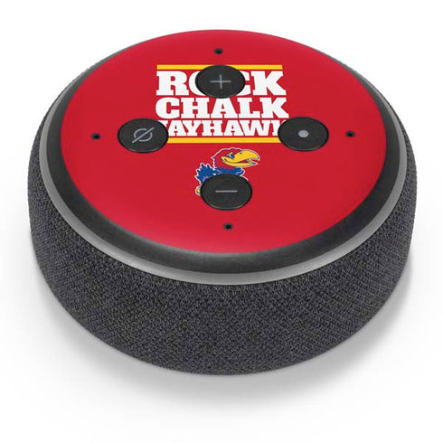University of Kansas Rock Chalk Jayhawk Amazon Echo Dot Skin